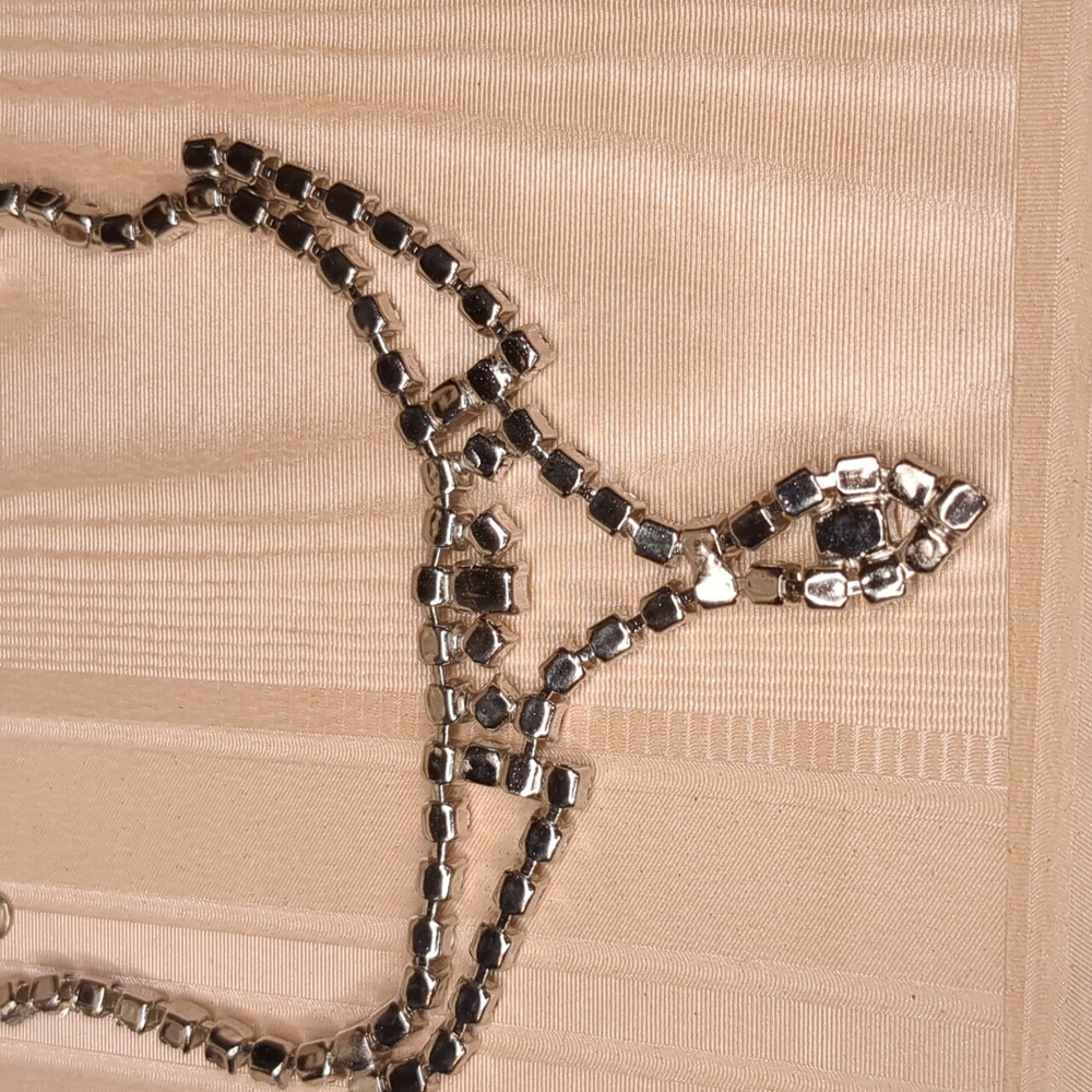 Vintage Rhinestone Statement Necklace Chocker Bib Style Elegant Formal Wedding - Picture 9 of 9